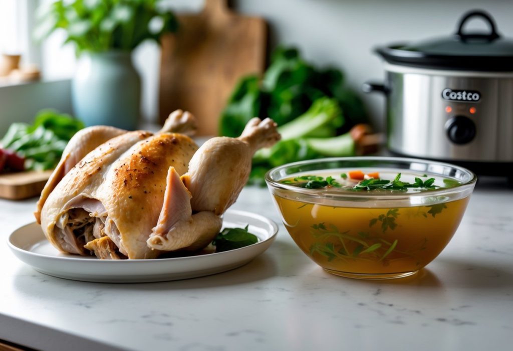 Costco Rotisserie Chicken Carcass & Super Greens Slow-Cooker Broth For Dogs: The Bougie Bone Broth Your Pup Deserves On A Costco Budget